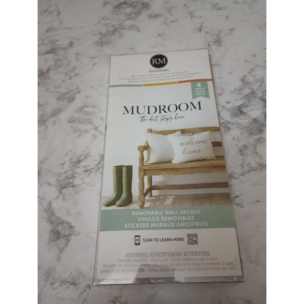 NIB Room Mates Removable Wall Decal Decor Mudroom 36.5 X 8.625